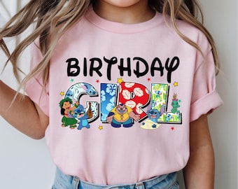 Lilo & Stitch Geburtstag Mädchen Shirt, Lilo & Stitch Geburtstag Mädchen Shirt, Disney Geburtstag Party T-Shirt, Stitch Geburtstag Mädchen T-Shirt, Disney Prinzessin Geburtstag T-Shirt