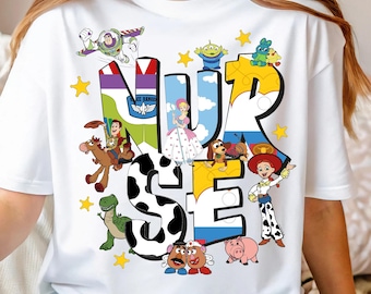 Koszulka pielęgniarki Toy Story, koszulka pielęgniarki Disney Life, bluza pielęgniarki pediatrycznej, magiczny sweter do karmienia, koszulka Woody i przyjaciele, koszulka z nowym t-shirtem pielęgniarki