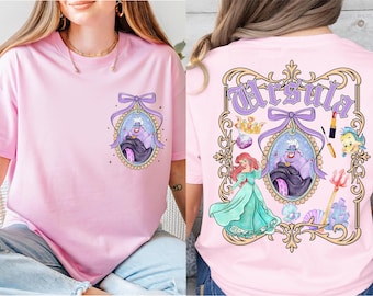 Coquette Ursula Bow T-shirt, Disney Ursula Shirt, Disney Mermaid Villains Tee, Bad Girls Shirt, Ursula Shirt,  WDW Family Vacay Tee