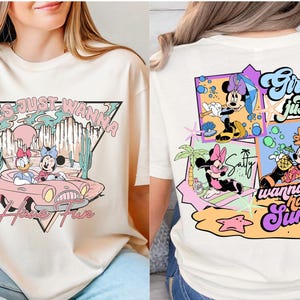 Girls Just Wanna Have Fun T-shirt, Daisy and Minnie Summer Trip-shirt, Disney Besties Vacay-T-shirt, Disney Summer Mode-T-shirt, Girls Trip