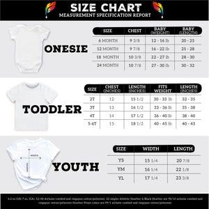 the size chart for a baby boy's bodysuit
