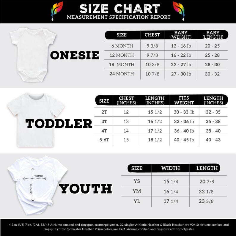 the size chart for a baby boy's bodysuit