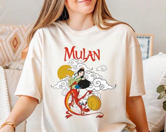 T-shirt Mulan, chemise Princesse Mulan, t-shirt Disney Princesse Mulan, chemise voyage filles Disney, chemise WDW vacances en famille, t-shirt Disney Mushu dragon