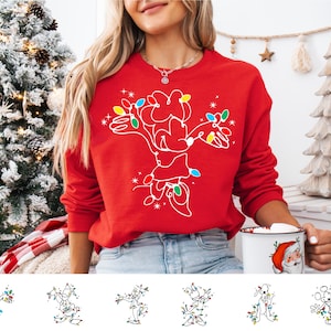 Mickey & Co Weihnachtslichter Shirt, Disney-Weihnachtsshirt, frohe Weihnachten Shirt, Weihnachten, passendes Shirt, Disney-Weihnachtsreise-Shirt