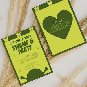 Shrek-Themed Birthday Invitation – Editable Canva Template