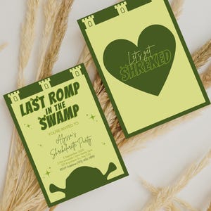 Last Romp in the Swamp - Shrek-Inspired Bachelorette Invitation | Canva Template