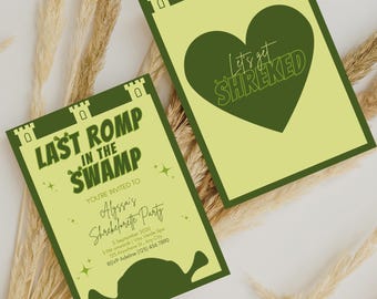 Last Romp in the Swamp - Shrek-Inspired Bachelorette Invitation | Canva Template