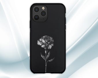 January Birth Floral iPhone Tough Case, Carnation Flower, New Year Birthday Gift, Personalized Protective Cover