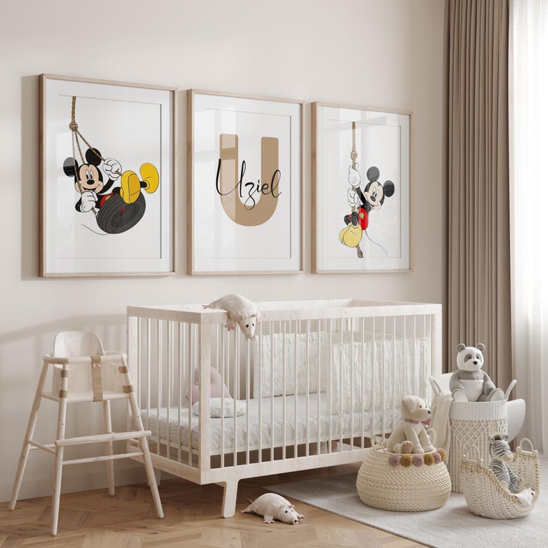 Custom Minnie Mouse Jump Rope Wall Art Set of 3 Prints Personalized ...