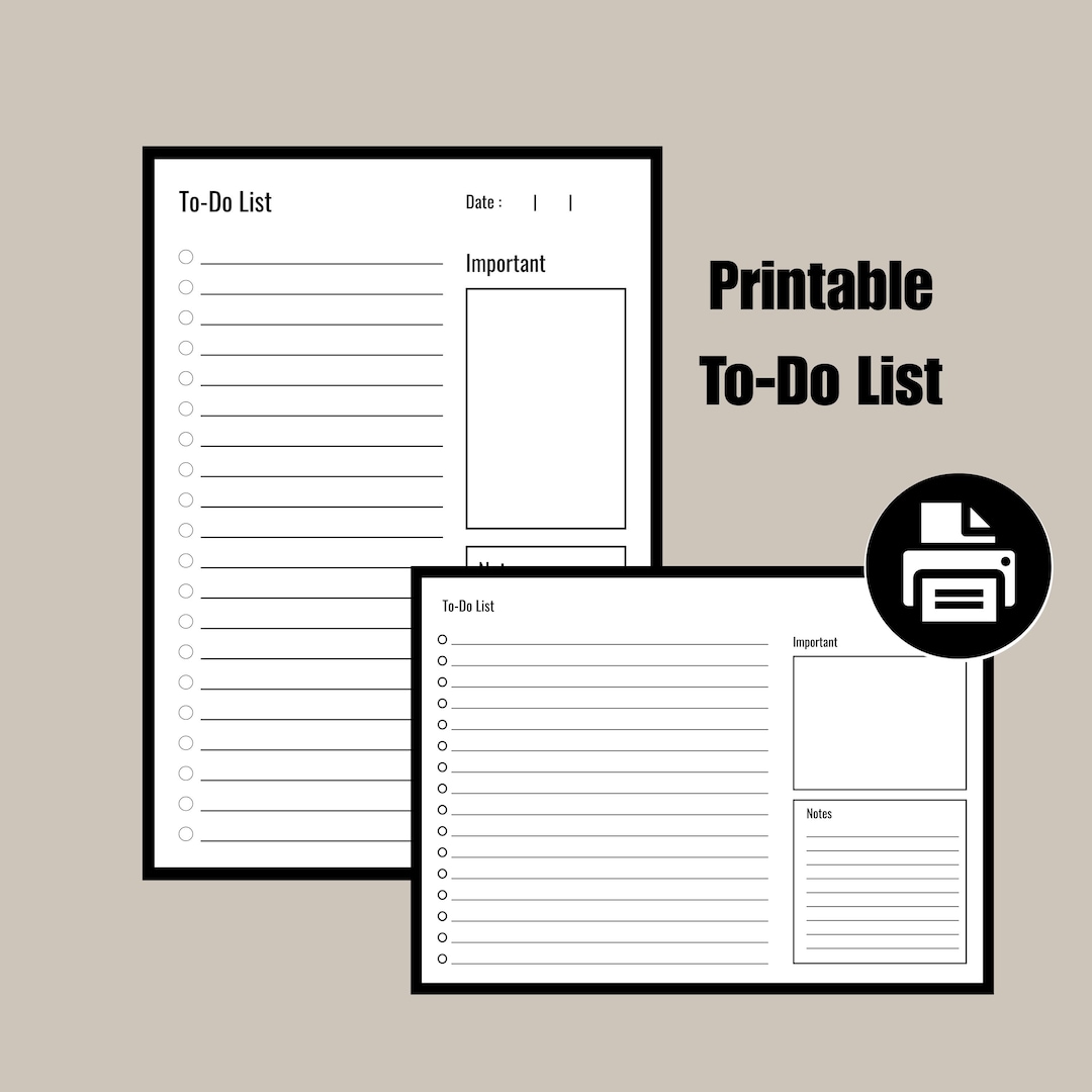 Printable To-do List: Simple Daily Task Planner (digital Download) - Etsy