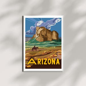Arizona Poster, Vintage Travel Print, Phoenix poster, America print, Arizona Wall Art, Arizona Print, Arizona Wall Decor, Arizona Photo