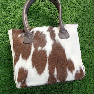 Handmade Cowhide Tote Bag – Western Leather Shoulder Purse