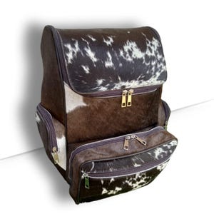 Genuine Cowhide Backpack – Handmade Western Leather Backpack – Unique Boho Cowhide Bag
