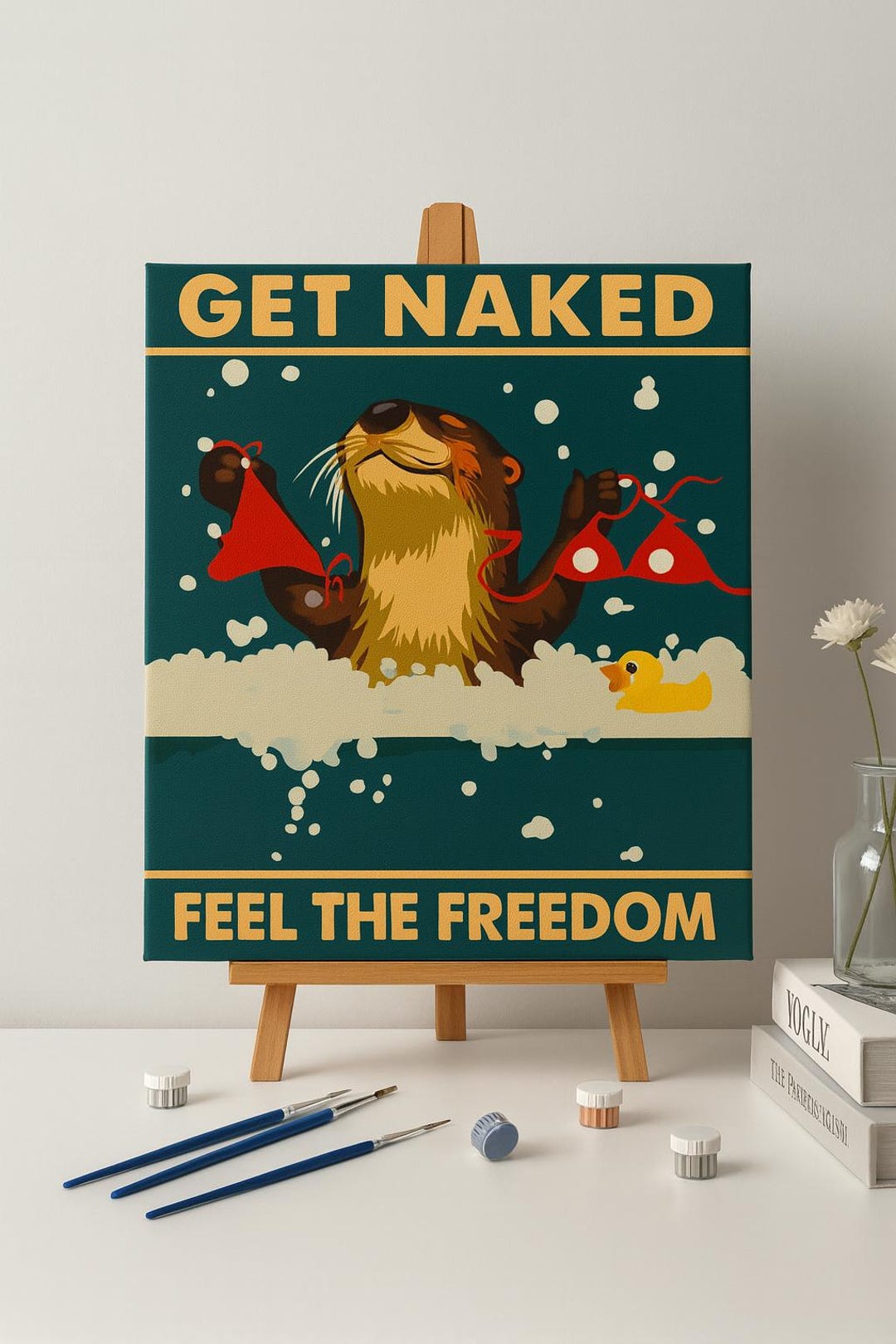Funny Bathroom Paint by Numbers Kit | Otter Wall Art | DIY Painting for ...