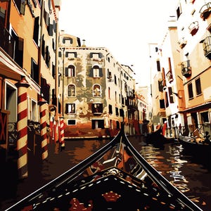 Venezia Gondola Paint By Numbers Kit – DIY Gift for Travel Lovers, Unique Art, Home Decor, Perfect for Adventurers