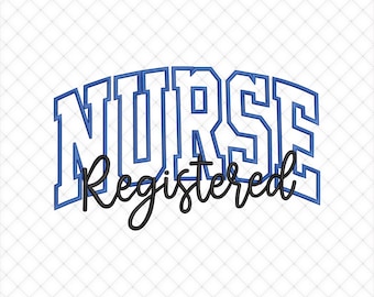Registered Nurse Applique Embroidery Machine Files, Nurse Embroidery Designs | 5 Sizes Included