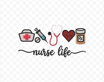 Nurse Life Embroidery Files, Register Nurse Embroidery Designs | 5 Sizes Included