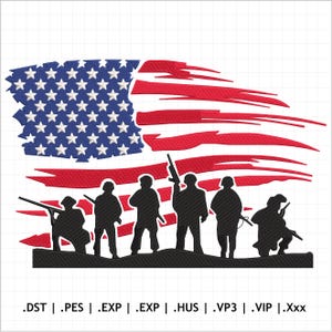 4th July Independence Day Embroidery, US Veteran Independence Day Embroidery, US Army Independence Day Embroidery Design. 4 Sizes