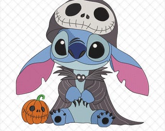 Halloween Stitch Machine Embroidery Pattern, Jack Skellington Costume (Instant Download)