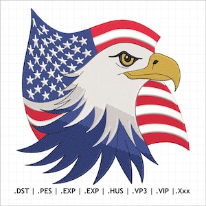 United States Independence Day Embroidery, 4th July Embroidery Files, 4th July Independence Day Embroidery Machine Files. 4 Sizes