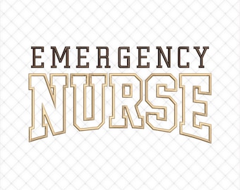 Emergency Nurse Applique Embroidery Files | 5 Sizes Included