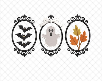 Coquette Boo Spooky Season Ghostly Mirror Halloween Embroidery Files | 5 Sizes Included