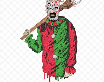 Freddy Terrifier Halloween Mashup Embroidery Design, Scary Slasher Pattern (5 Sizes)