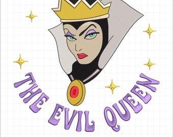 The Evil Queen Machine Embroidery – Fantasy Villain Stitch File – PES dST EXP VP3 HUS Format