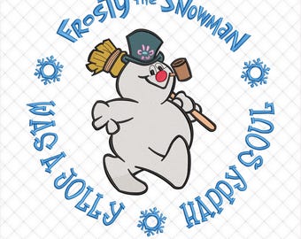 Frosty Snowman Embroidery Design, Christmas Machine Files (5 Sizes)