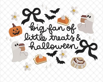 Big Fan of Little Treats and Halloween Embroidery Files. | 5 Sizes Digital Download