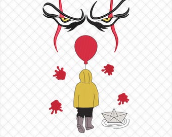 Pennywise Halloween Designs, Georgie Pennywise Halloween Embroidery | 5 Sizes Included