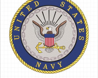 United States Armed Forces Emblem Embroidery, United States Navy Emblem Embroidery Files, United States Navy Embroidery Files. 4 Sizes