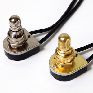 On/Off Canopy Switch 3/8" Shank Lamp Part Brass/Nickel Finish 6A 125V New