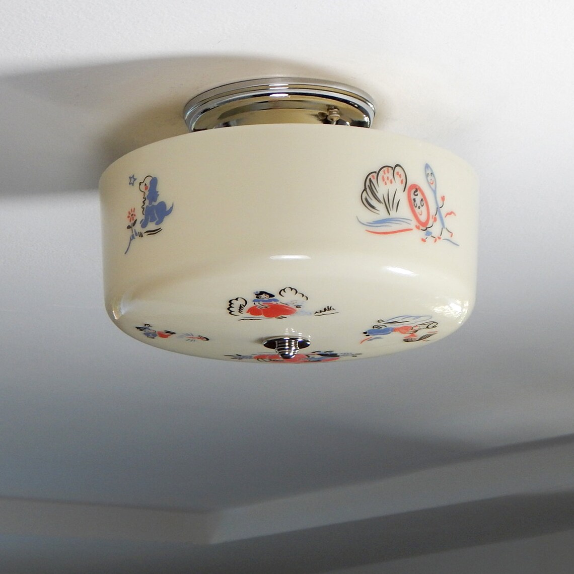 SemiFlush MidCentury Nursery Rhyme Ceiling Light Fixture. Etsy