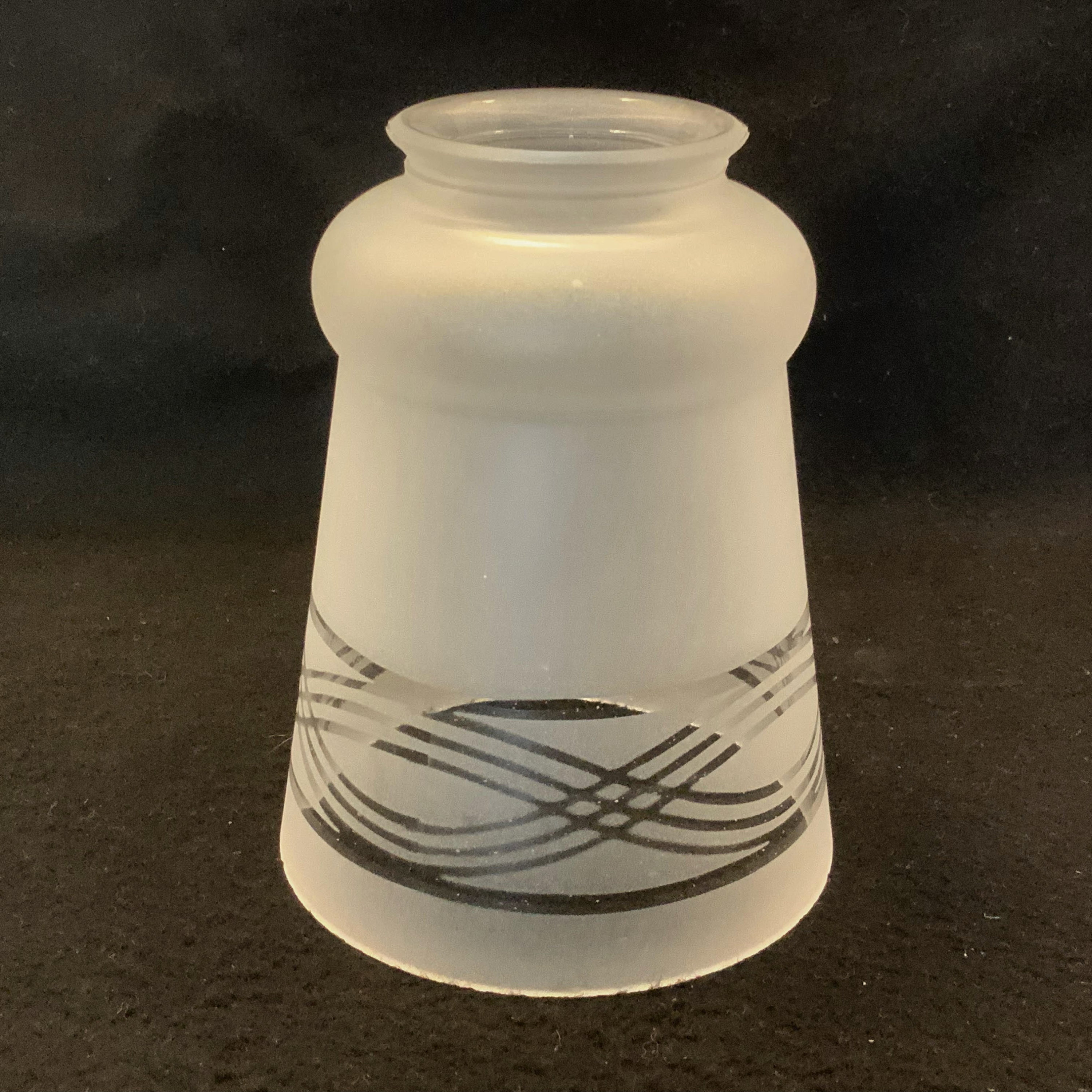 2 1/4 (2.25) Inch Vintage Etched Empire Shaped Glass Light Fixture