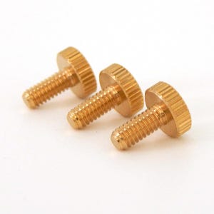 8/32 Lot of 3 Unfinished Brass Thumb Screw 3/8 Inch Long