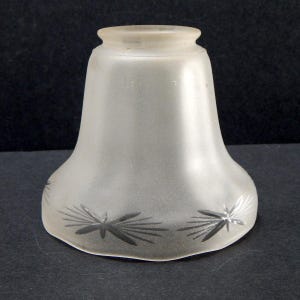 2 1/4 (2.25) Inch Vintage Etched Bell Shaped Glass Light Fixture Shade