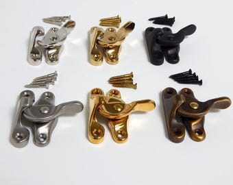 Solid Brass Window Sash Lock / Latch Multiple Finishes Available