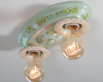 Antique Flush Mount Ceiling Pan Light Fixture