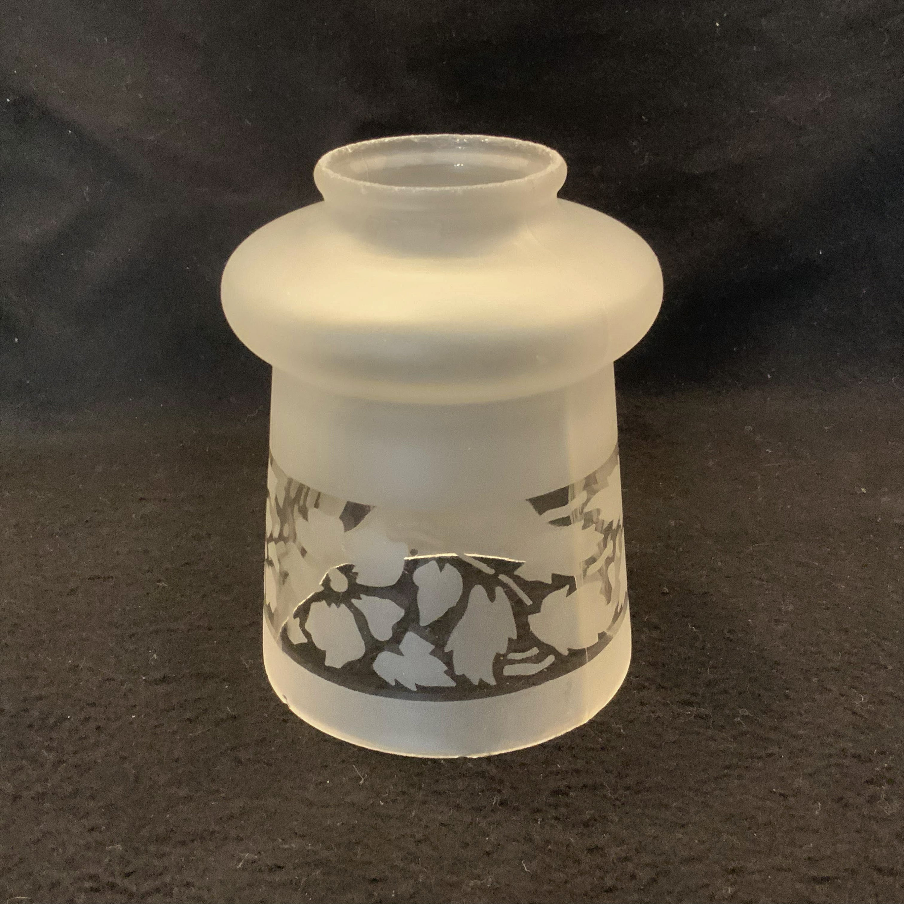 2 1/4 (2.25) Inch Vintage Etched Empire Shaped Glass Light Fixture