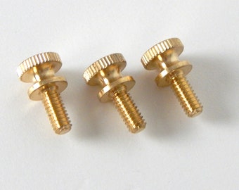 8/32 Lot of 3 Unfinished Brass Thumb Screw 3/8 Inch Long