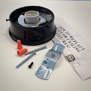 4-inch Black Flush Mount Ceiling Collar Light Fixture Fitter Base