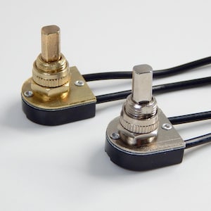 Push Button On / Off Switch Brass or Nickel Finishes
