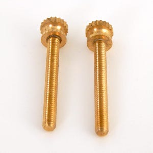 8/32 Lot of 2 Unfinished Brass Thumb Screw 1 1/2 Inch Long