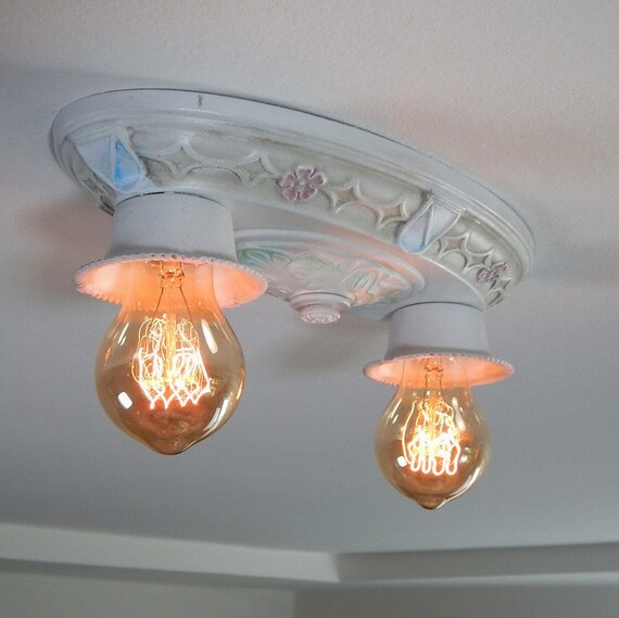 Flush Mount Antique Pan Ceiling Light Fixture Etsy