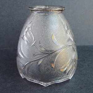 Vintage Cut Glass Floral Shade Bell Shape 2 1/4 inch Fitter