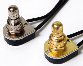 Brass / Nickel On / Off Turn Canopy Rotary Switch Removable Knob