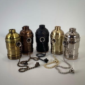 Solid Brass UNO-Threaded Pull-Chain Lamp Sockets | Vintage Style