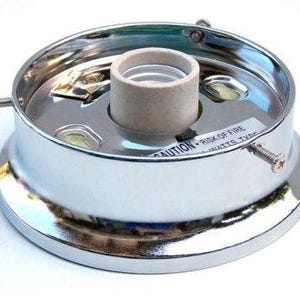 4-Inch Flush Mount Light Fixture Base Fitter Collar Porcelain Socket Wired