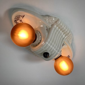 Vintage Flush Mount Porcelain Ceiling Light Fixture